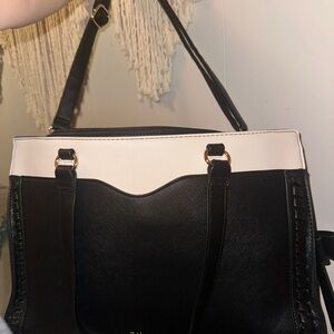 Elegant Black and White Laptop Tote